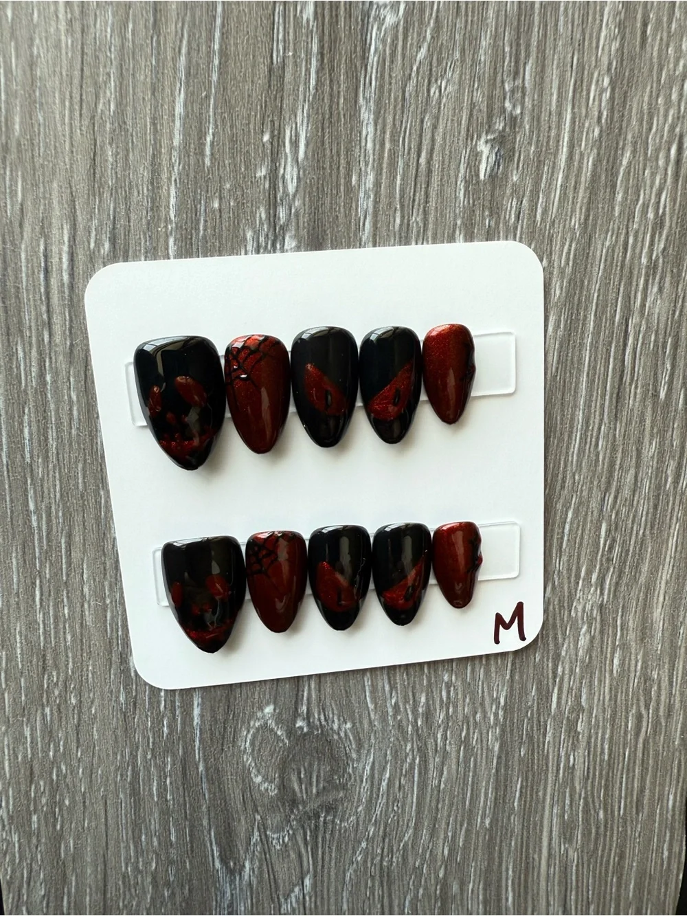 Bold Black & Red Halloween Press-On Nails